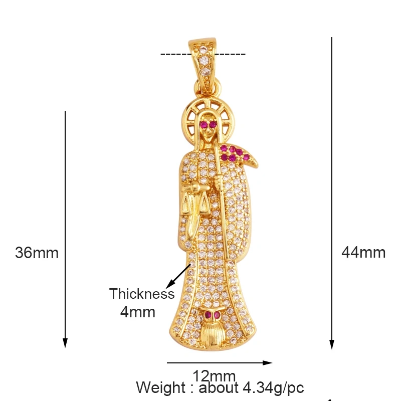 Religious Holy Jesus Guardian Angel Love Heart Charms Pendant,Latest Gold Plated Micro Zircon Jewelry Necklace Accessories L02