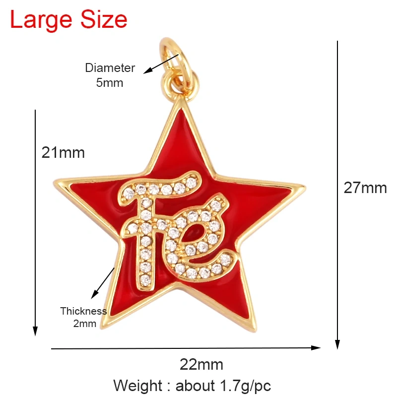 Star Fe Enamel Charm Neon Pink Orange Turquoise Blue Oil Dropped,Real Gold Plated ,Necklace Bracelet Pendant M90 M97