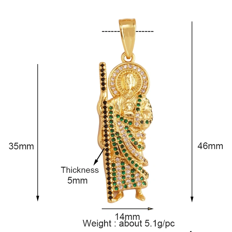 Religious Holy Jesus Guardian Angel Love Heart Charms Pendant,Latest Gold Plated Micro Zircon Jewelry Necklace Accessories L02