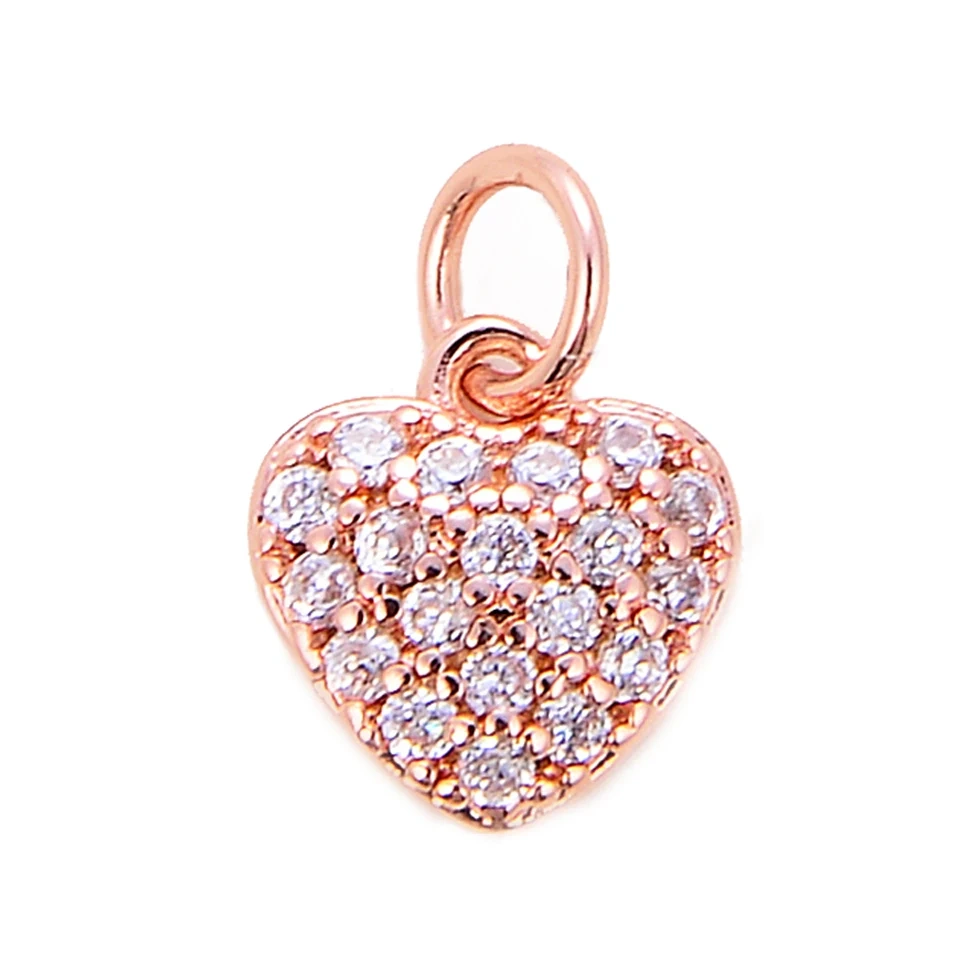 Fashion Colourful Heart Shape Charm Pendant,Classics Love Heart Cubic Zirconia Real 18K Gold Plated Craft Jewelry Supplies K66