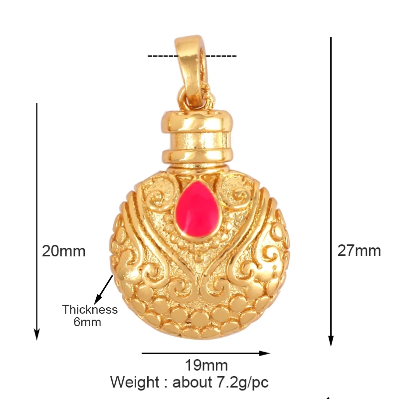 Delicacy Fashion Hollow Out Charm Pendant,Real 18K Gold Plated Colorful Jewelry Making Bead Knotting Accessories Supplies L48