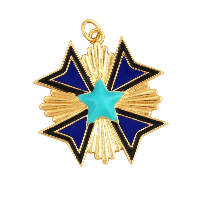 Enamel Sun Moon Clear CZ Gold Charm Pendant, Cubic Zirconia CZ Paved,Jewelry Necklace Bracelet Accessories M26 M37