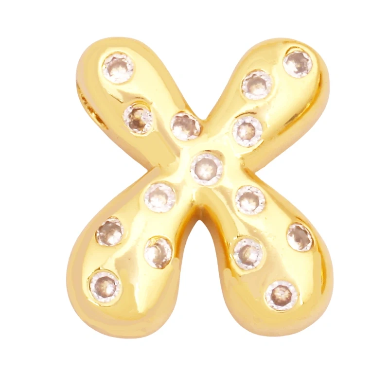 Cute Fashion 18K Gold Plated Full Zircon Crown Initial Name A-Z Letter Charm Pendant Necklace,Jewelry Findings Supplies K68