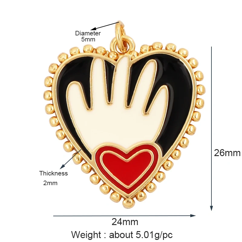 Fashion Delicacy Love Heart Shape Zircon Charm Pendant,Creative 18K Gold Plated Jewelry Findings Necklace Accessories Supply L19