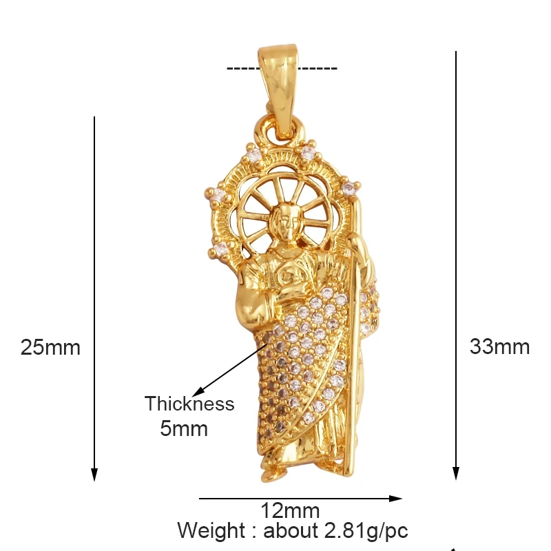 Religious Holy Jesus Guardian Angel Love Heart Charms Pendant,Latest Gold Plated Micro Zircon Jewelry Necklace Accessories L02