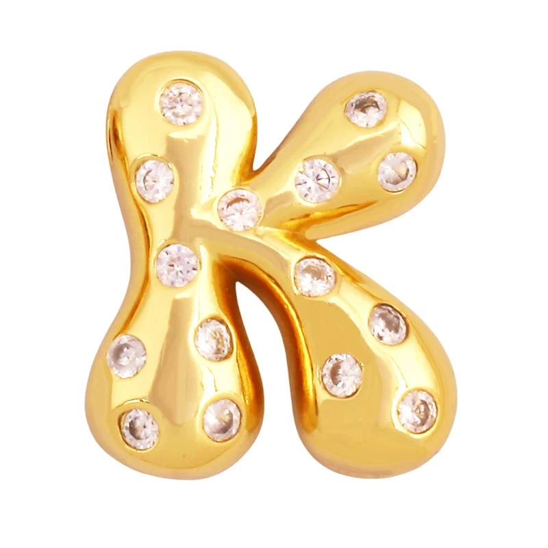 Cute Fashion 18K Gold Plated Full Zircon Crown Initial Name A-Z Letter Charm Pendant Necklace,Jewelry Findings Supplies K68