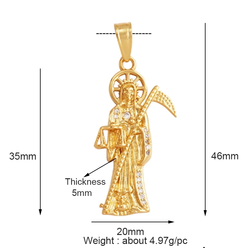 Religious Holy Jesus Guardian Angel Love Heart Charms Pendant,Latest Gold Plated Micro Zircon Jewelry Necklace Accessories L02