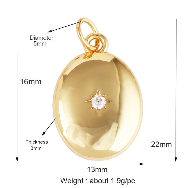 Sun Moon Star Celestial Charm Pendant,Real Gold Plated Cubic Zirconia CZ Paved,Jewelry Necklace Bracelet Accessories Supply M17