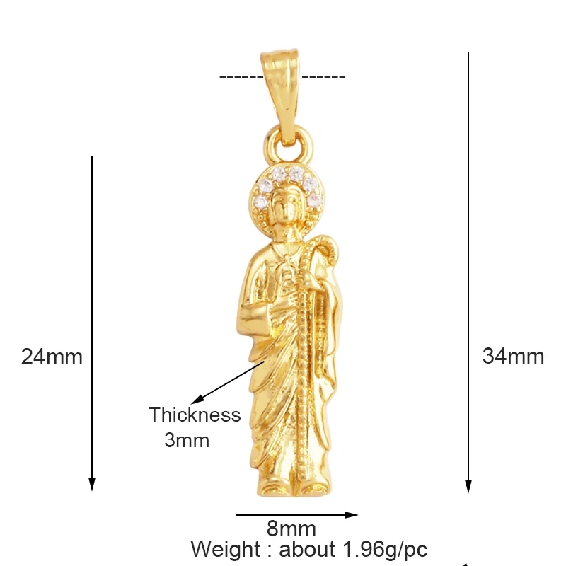 Religious Holy Jesus Guardian Angel Love Heart Charms Pendant,Latest Gold Plated Micro Zircon Jewelry Necklace Accessories L02
