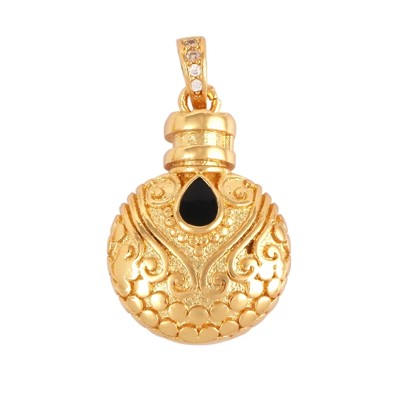 Delicacy Evil Eye Bottle Fashion Hollow Out Charm Pendant,Real 18K Gold Plated Colorful Jewelry Making Bead Knotting Accessories Supplies L48