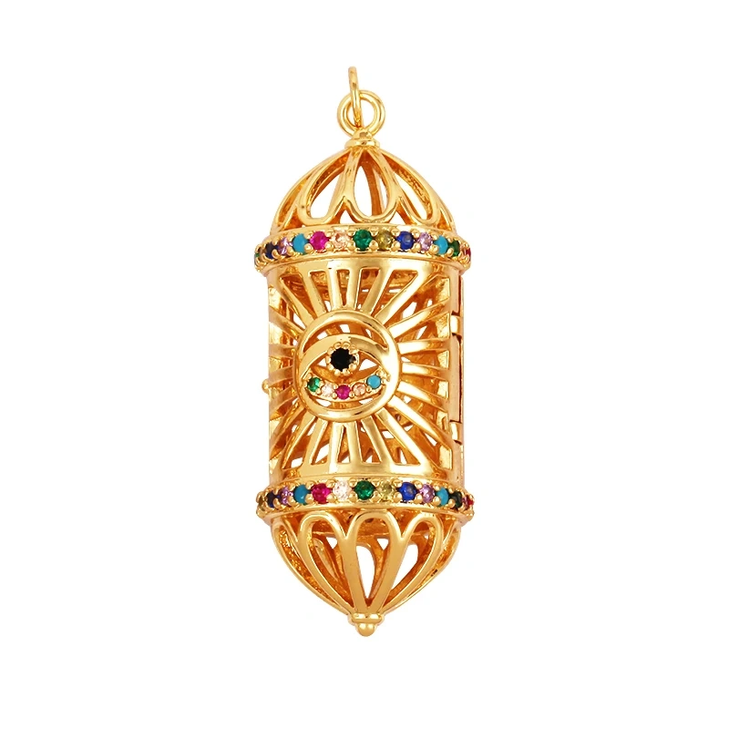 Delicacy Fashion Hollow Out Charm Pendant,Real 18K Gold Plated Colorful Jewelry Making Bead Knotting Accessories Supplies L48