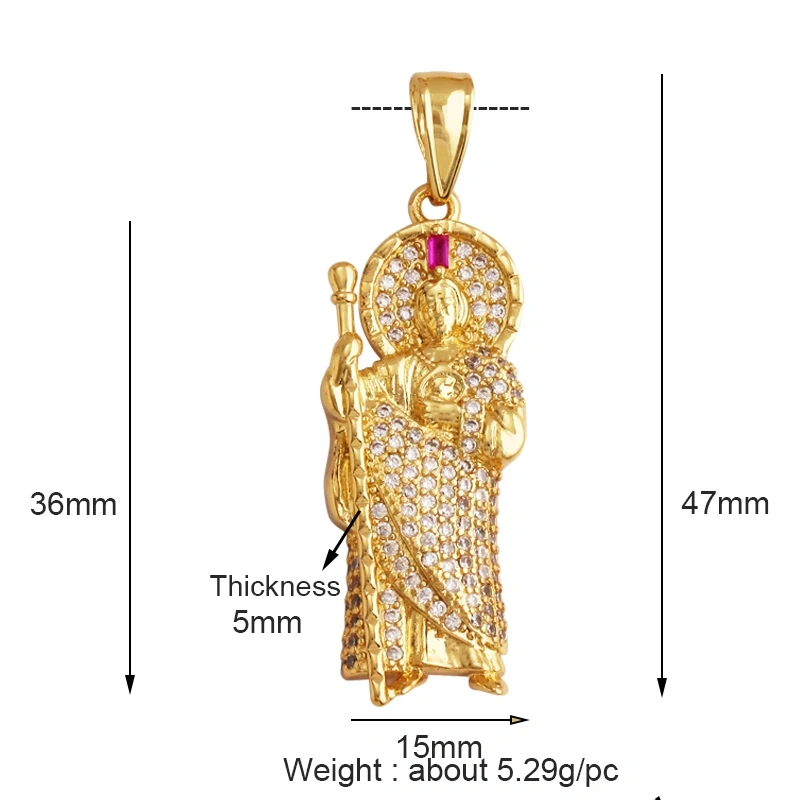 Religious Holy Jesus Guardian Angel Love Heart Charms Pendant,Latest Gold Plated Micro Zircon Jewelry Necklace Accessories L02