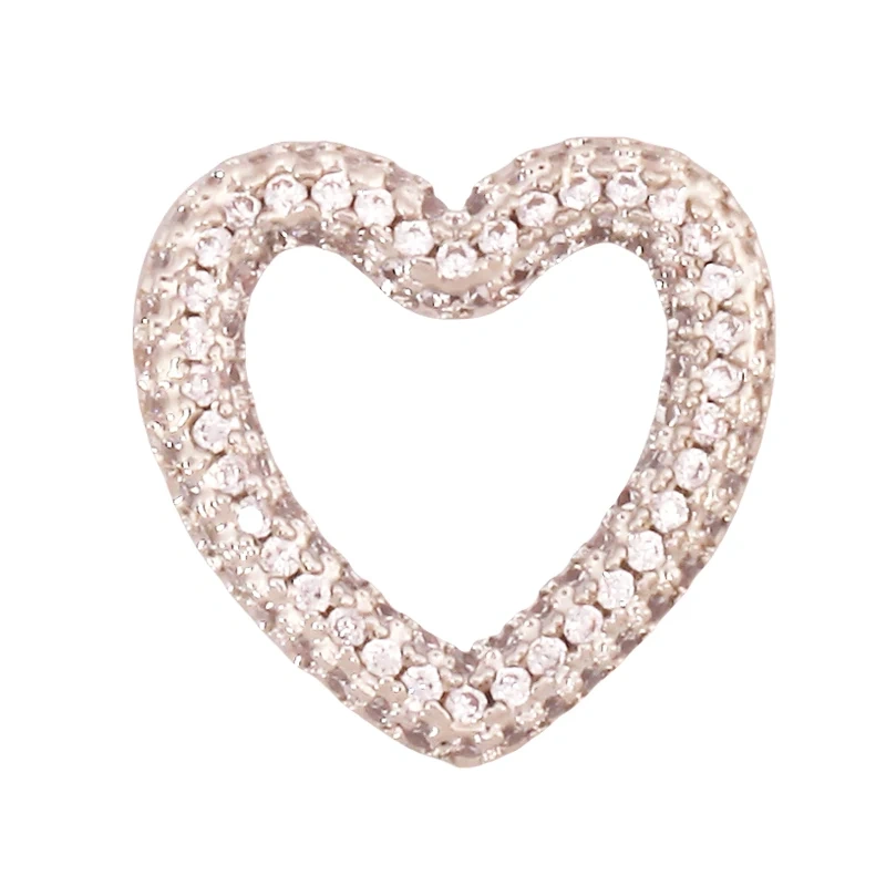 Fashion Colourful Heart Shape Charm Pendant,Classics Love Heart Cubic Zirconia Real 18K Gold Plated Craft Jewelry Supplies K66