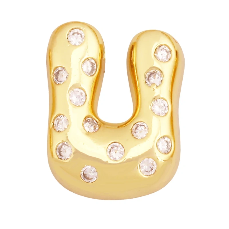 Cute Fashion 18K Gold Plated Full Zircon Crown Initial Name A-Z Letter Charm Pendant Necklace,Jewelry Findings Supplies K68