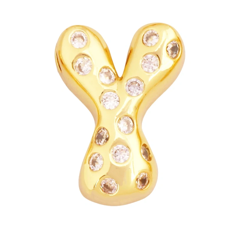 Cute Fashion 18K Gold Plated Full Zircon Crown Initial Name A-Z Letter Charm Pendant Necklace,Jewelry Findings Supplies K68