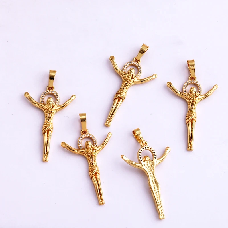 Religious Holy Jesus Guardian Angel Love Heart Charms Pendant,Latest Gold Plated Micro Zircon Jewelry Necklace Accessories L02