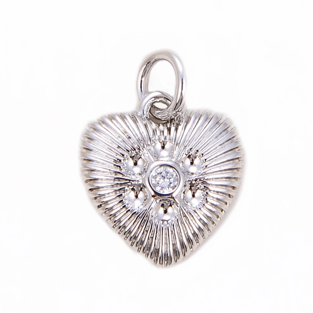 Fashion Colourful Heart Shape Charm Pendant,Classics Love Heart Cubic Zirconia Real 18K Gold Plated Craft Jewelry Supplies K66