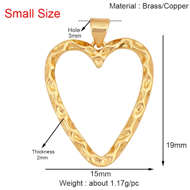 Fashion Colourful Heart Shape Charm Pendant,Classics Love Heart Cubic Zirconia Real 18K Gold Plated Craft Jewelry Supplies K66