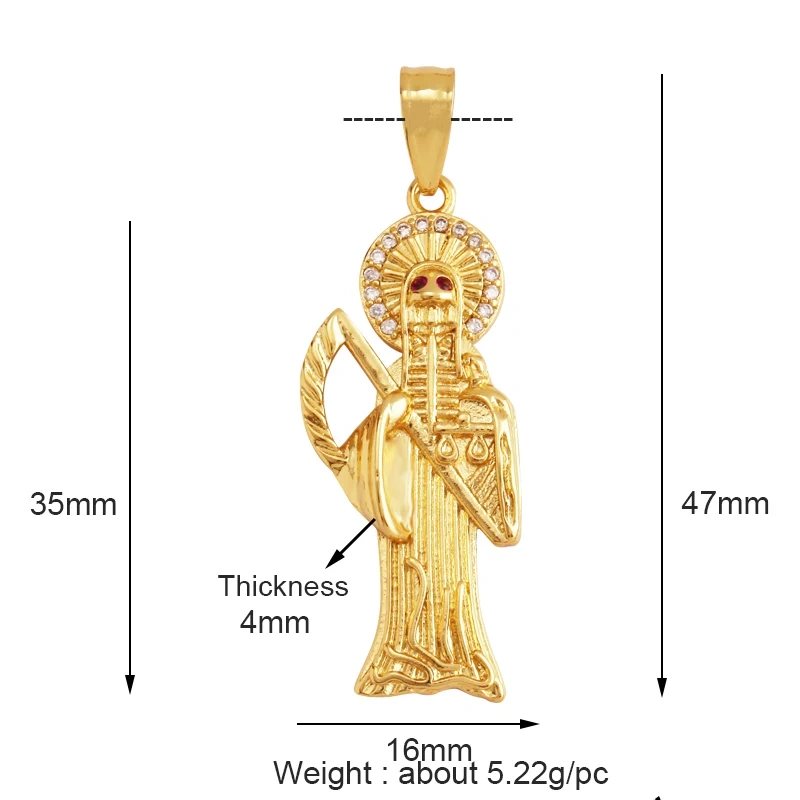 Religious Holy Jesus Guardian Angel Love Heart Charms Pendant,Latest Gold Plated Micro Zircon Jewelry Necklace Accessories L02