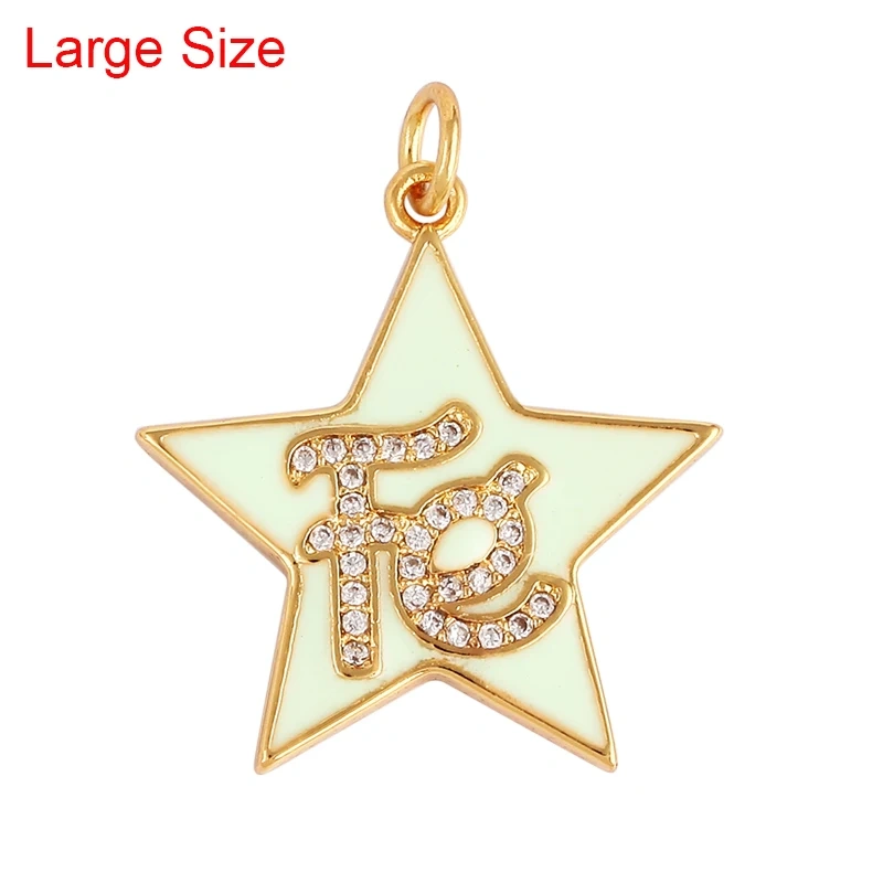 Star Fe Enamel Charm Neon Pink Orange Turquoise Blue Oil Dropped,Real Gold Plated ,Necklace Bracelet Pendant M90 M97