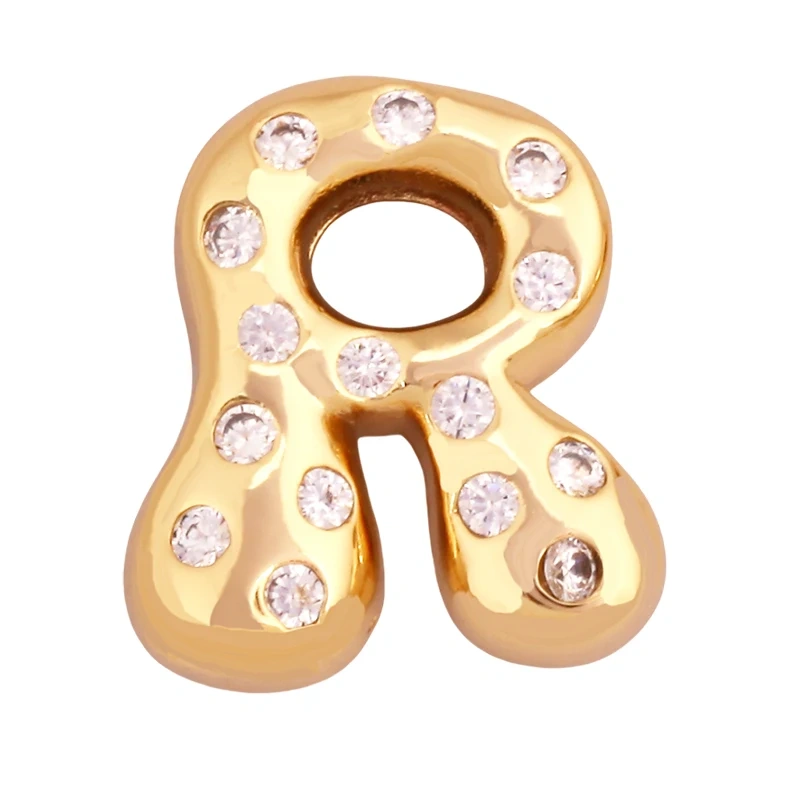 Cute Fashion 18K Gold Plated Full Zircon Crown Initial Name A-Z Letter Charm Pendant Necklace,Jewelry Findings Supplies K68