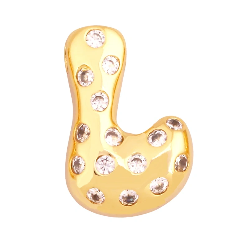 Cute Fashion 18K Gold Plated Full Zircon Crown Initial Name A-Z Letter Charm Pendant Necklace,Jewelry Findings Supplies K68