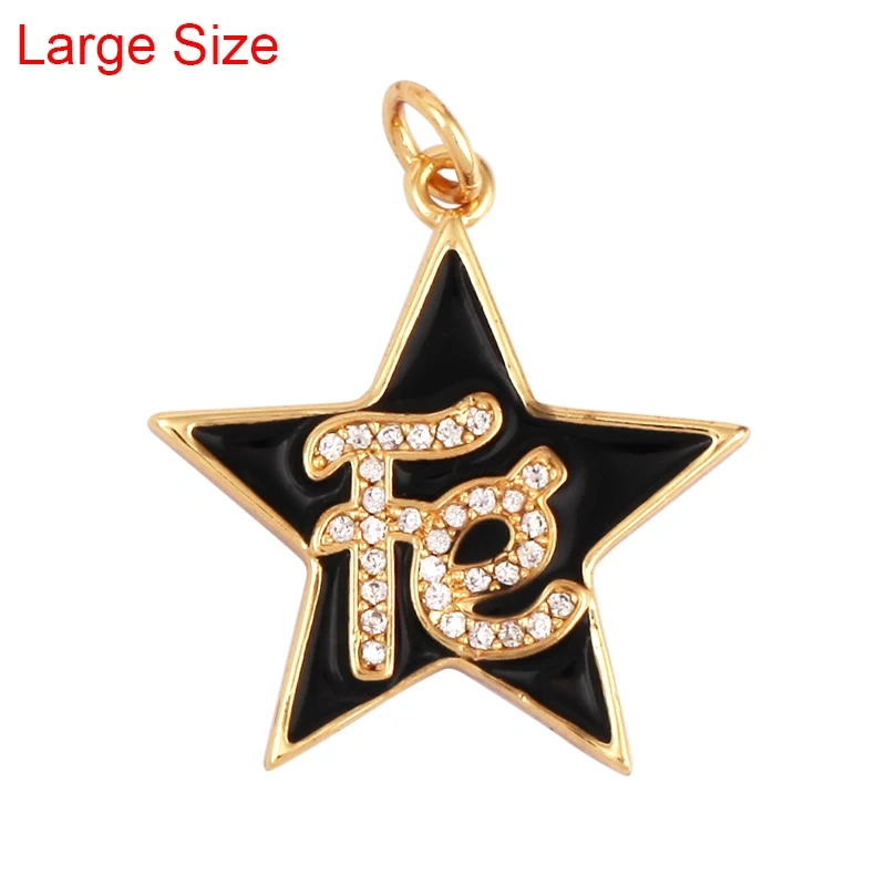 Star Fe Enamel Charm Neon Pink Orange Turquoise Blue Oil Dropped,Real Gold Plated ,Necklace Bracelet Pendant M90 M97