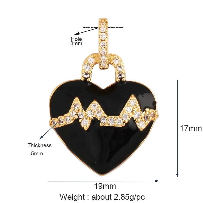Fashion Delicacy Love Heart Shape Zircon Charm Pendant,Creative 18K Gold Plated Jewelry Findings Necklace Accessories Supply L19