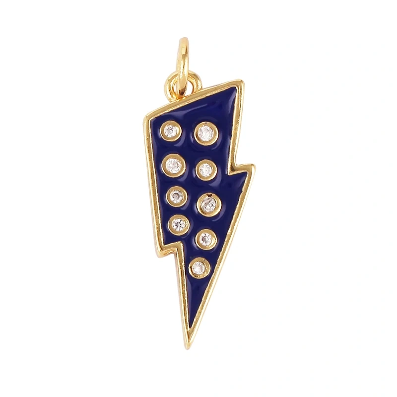 Flashing Bolt  Enamel Charm Neon Pink Orange Turquoise Red Pendant Oil Dropped,Real Gold Plated,Necklace Bracelet Pendant M97