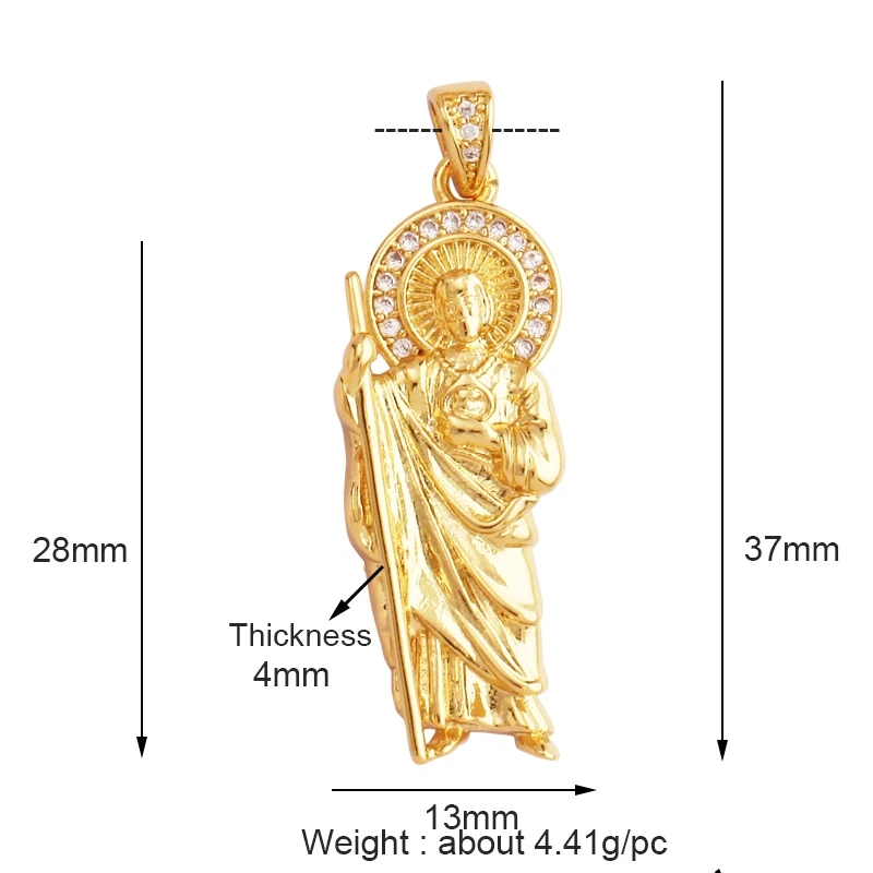 Religious Holy Jesus Guardian Angel Love Heart Charms Pendant,Latest Gold Plated Micro Zircon Jewelry Necklace Accessories L02