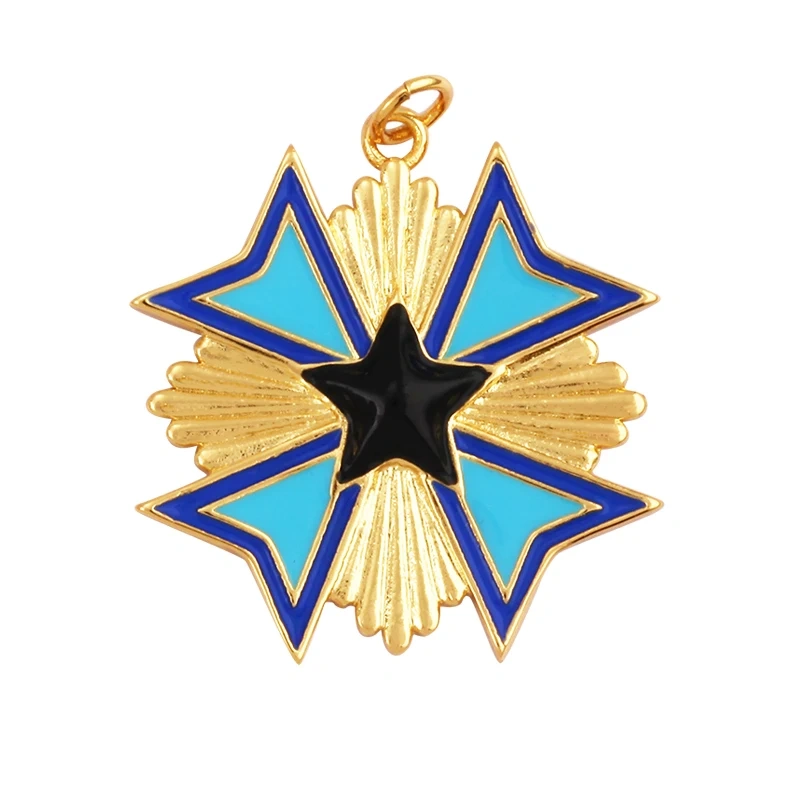 Enamel Sun Moon Clear CZ Gold Charm Pendant, Cubic Zirconia CZ Paved,Jewelry Necklace Bracelet Accessories M26 M37