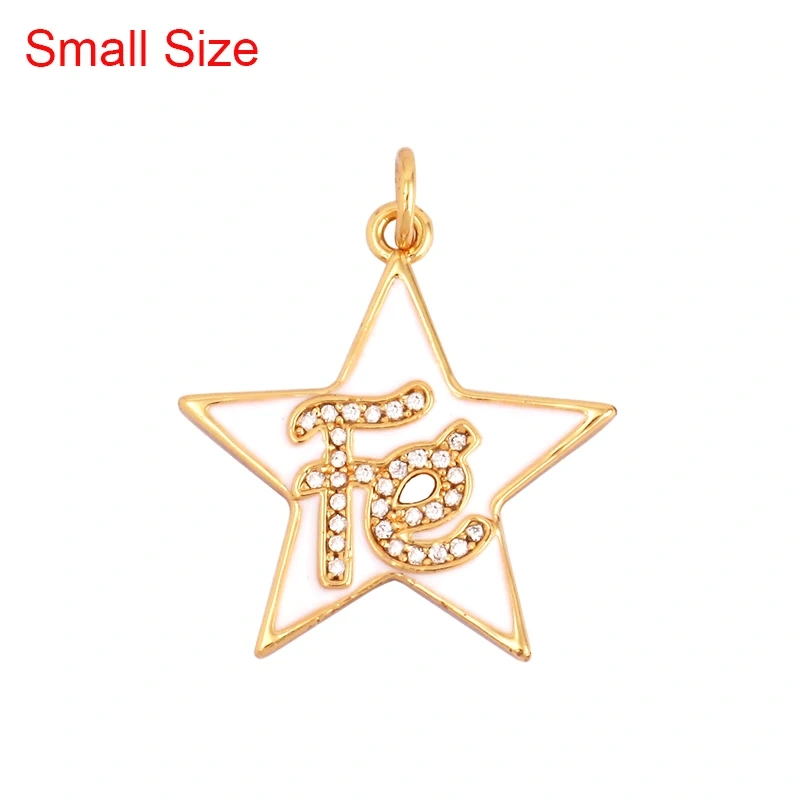 Star Fe Enamel Charm Neon Pink Orange Turquoise Blue Oil Dropped,Real Gold Plated ,Necklace Bracelet Pendant M90 M97