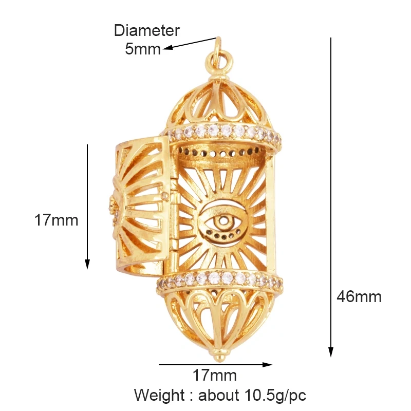 Delicacy Fashion Hollow Out Charm Pendant,Real 18K Gold Plated Colorful Jewelry Making Bead Knotting Accessories Supplies L48