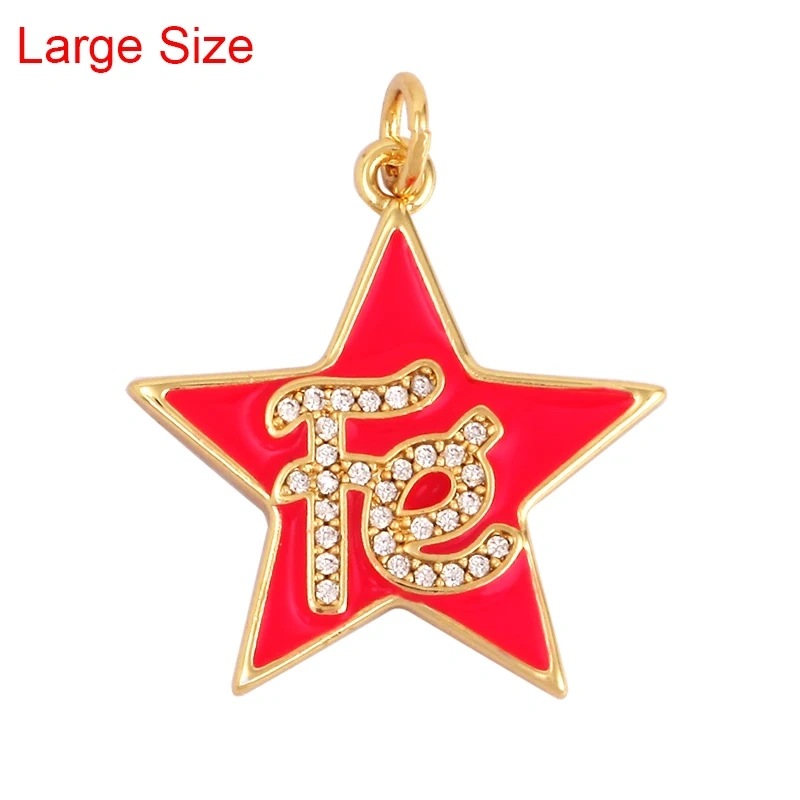 Star Fe Enamel Charm Neon Pink Orange Turquoise Blue Oil Dropped,Real Gold Plated ,Necklace Bracelet Pendant M90 M97