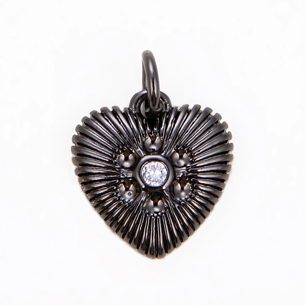 Fashion Colourful Heart Shape Charm Pendant,Classics Love Heart Cubic Zirconia Real 18K Gold Plated Craft Jewelry Supplies K66