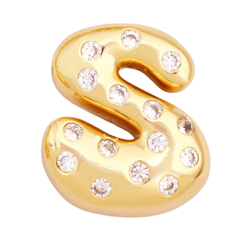 Cute Fashion 18K Gold Plated Full Zircon Crown Initial Name A-Z Letter Charm Pendant Necklace,Jewelry Findings Supplies K68