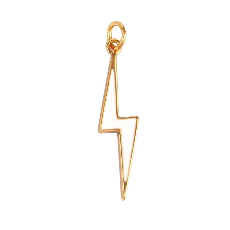 Flashing Bolt  Enamel Charm Neon Pink Orange Turquoise Red Pendant Oil Dropped,Real Gold Plated,Necklace Bracelet Pendant M97