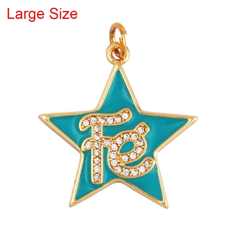 Star Fe Enamel Charm Neon Pink Orange Turquoise Blue Oil Dropped,Real Gold Plated ,Necklace Bracelet Pendant M90 M97