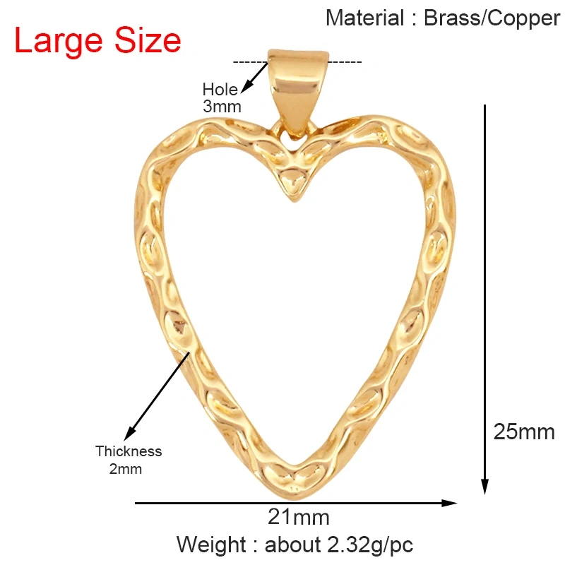 Fashion Colourful Heart Shape Charm Pendant,Classics Love Heart Cubic Zirconia Real 18K Gold Plated Craft Jewelry Supplies K66