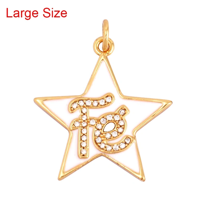 Star Fe Enamel Charm Neon Pink Orange Turquoise Blue Oil Dropped,Real Gold Plated ,Necklace Bracelet Pendant M90 M97