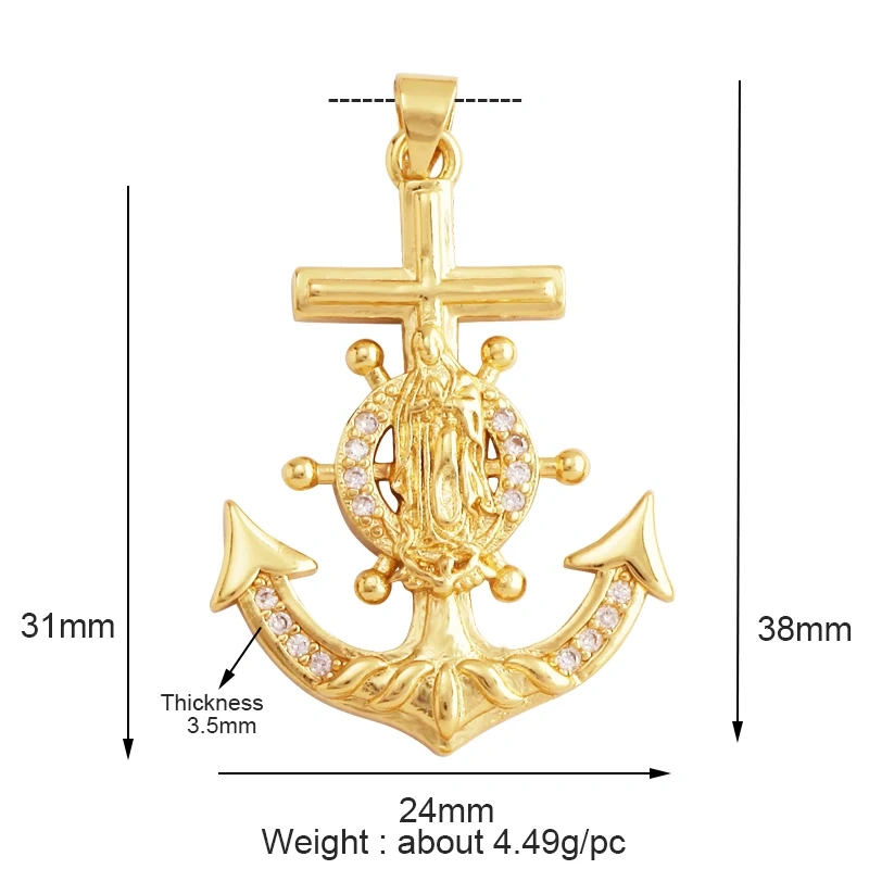 Religious Holy Jesus Guardian Angel Love Heart Charms Pendant,Latest Gold Plated Micro Zircon Jewelry Necklace Accessories L02