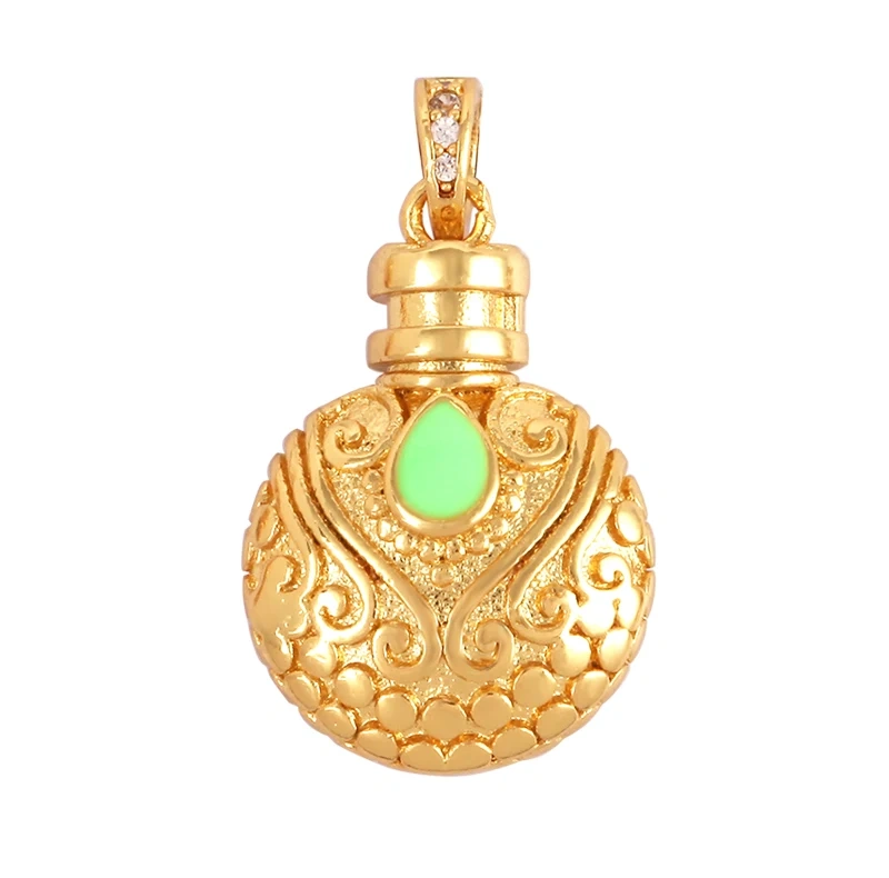 Delicacy Fashion Hollow Out Charm Pendant,Real 18K Gold Plated Colorful Jewelry Making Bead Knotting Accessories Supplies L48