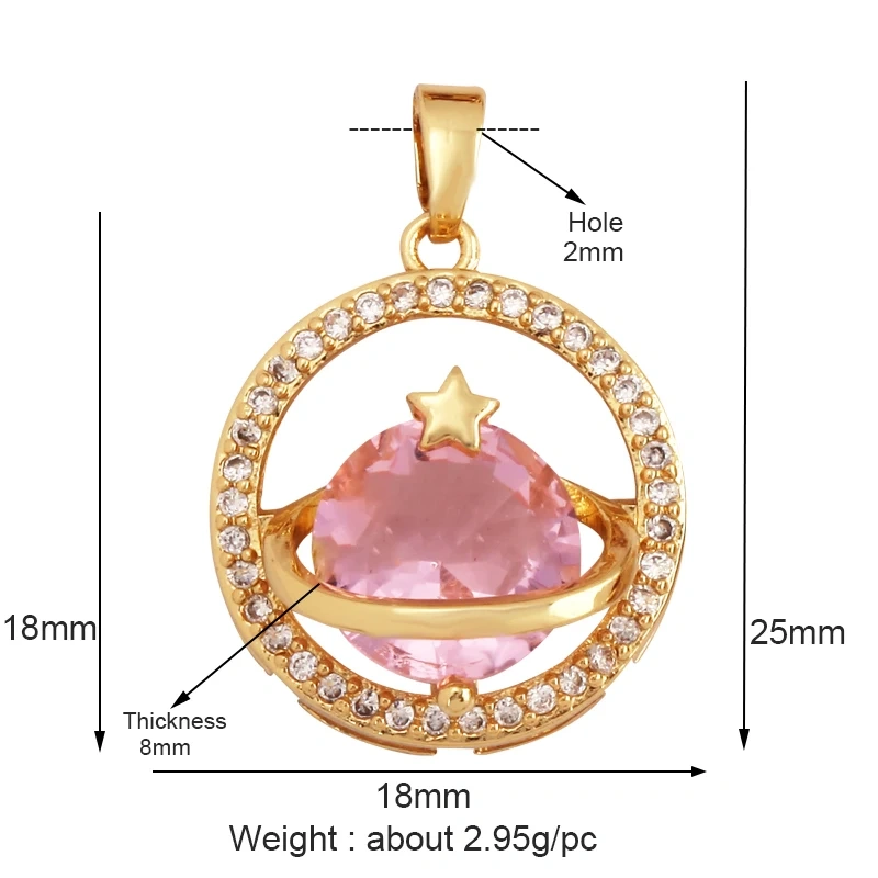 Trendy Coin Round Moon Sun Star Mini Charm Pendant,Real 18K Gold Plated,Jewelry Components Findings Accessories Supplies K93