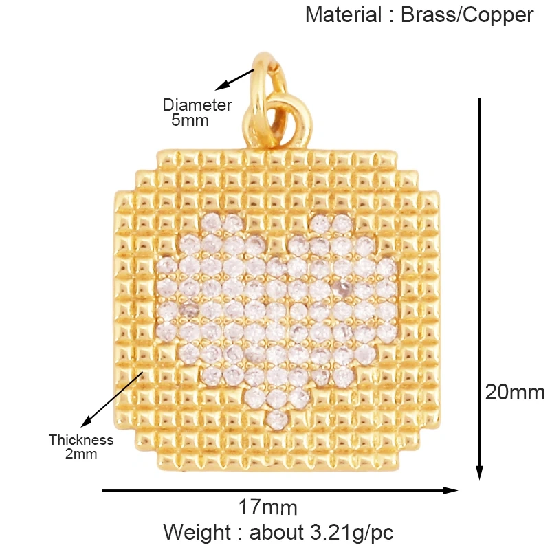 Colourful Fashion Heart Shape Charm Pendant,Classics Love Heart Cubic Zirconia Real 18K Gold Plated Craft Jewelry Supplies K96