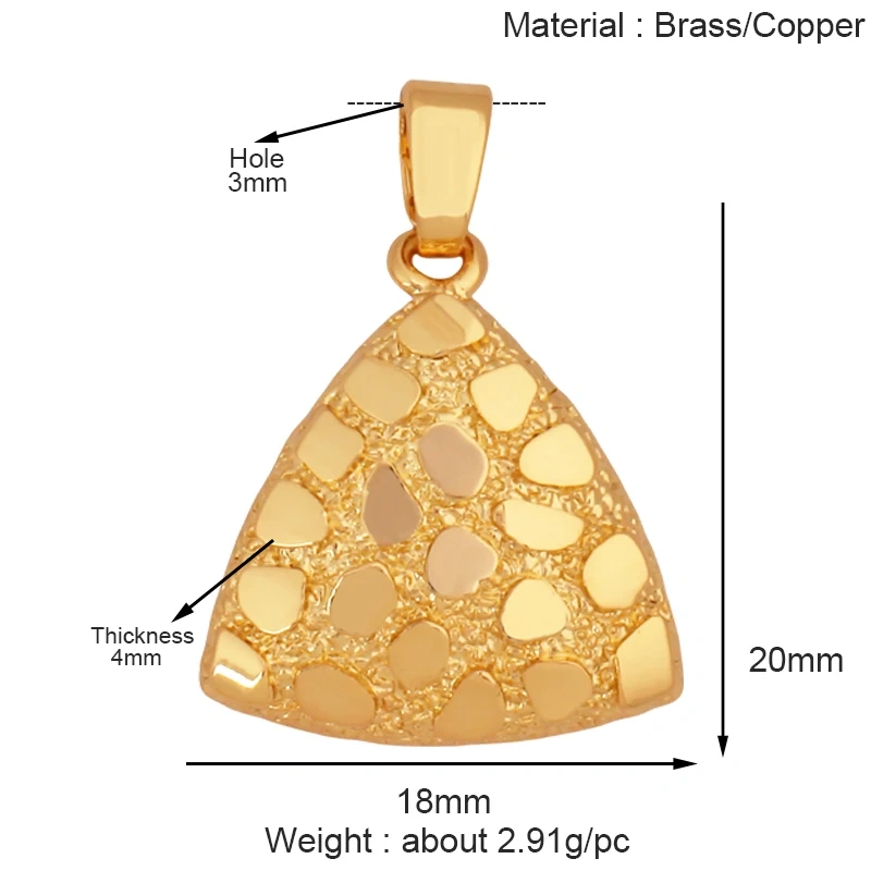 Fashion Love Heart Round Rectangle Geometry Charm Pendant,18K Gold Plated Necklace Bracelet Jewelry Findings Daily Supplies K67