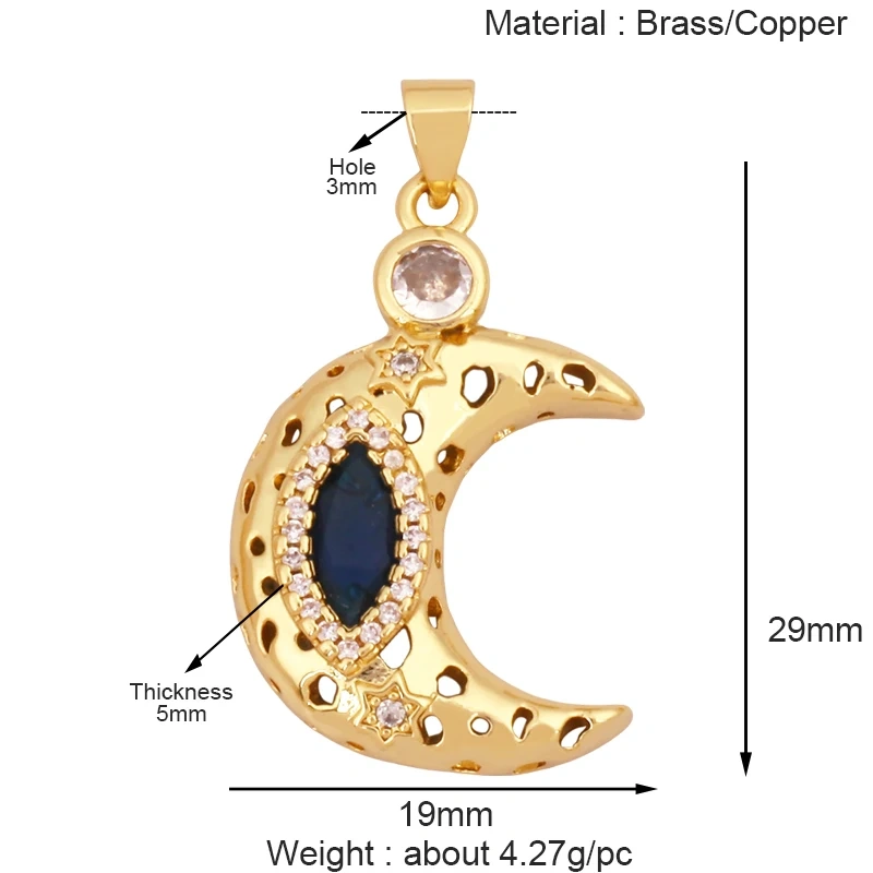 Trendy Coin Round Moon Sun Star Mini Charm Pendant,Real 18K Gold Plated,Jewelry Components Findings Accessories Supplies K93