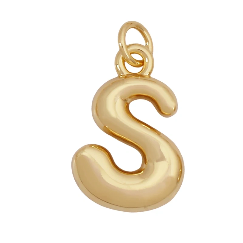 Cute Fashion 18K Gold Plated Without Zircon BrassInitial Name A-Z Letter Charm Pendant Necklace,Jewelry Findings Supplies K95