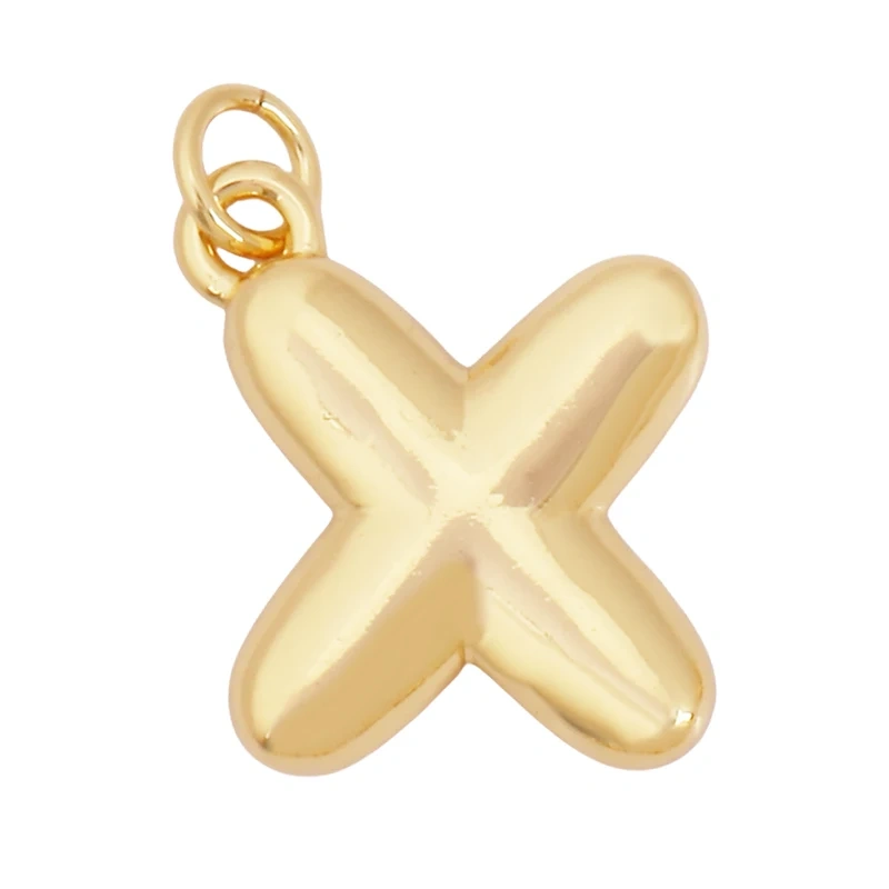 Cute Fashion 18K Gold Plated Without Zircon BrassInitial Name A-Z Letter Charm Pendant Necklace,Jewelry Findings Supplies K95