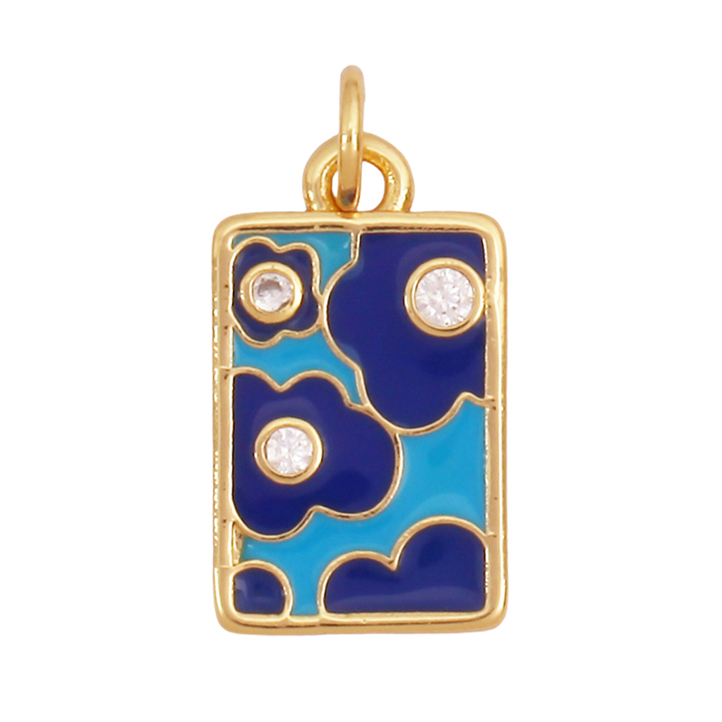 Sweet Rainbow Sun Rose Flower Maple Leaf Coconut Life Tree Charm Pendant,18k Gold Zircon Jewelry Findings Necklace Supplies M68