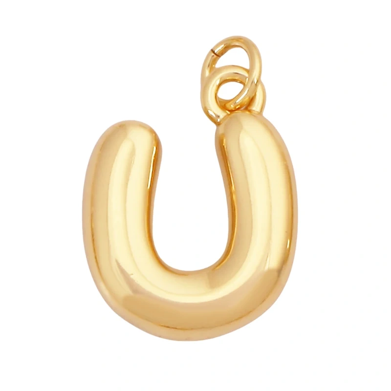 Cute Fashion 18K Gold Plated Without Zircon BrassInitial Name A-Z Letter Charm Pendant Necklace,Jewelry Findings Supplies K95